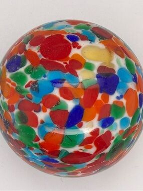 Multicolor Rainbow Art Glass Paperweight - Confetti Float